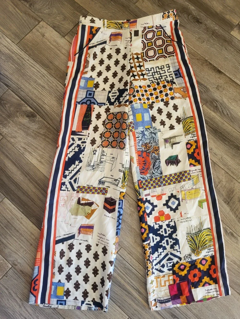 Tory Burch Sienna Printed Silk Trousers Size 6